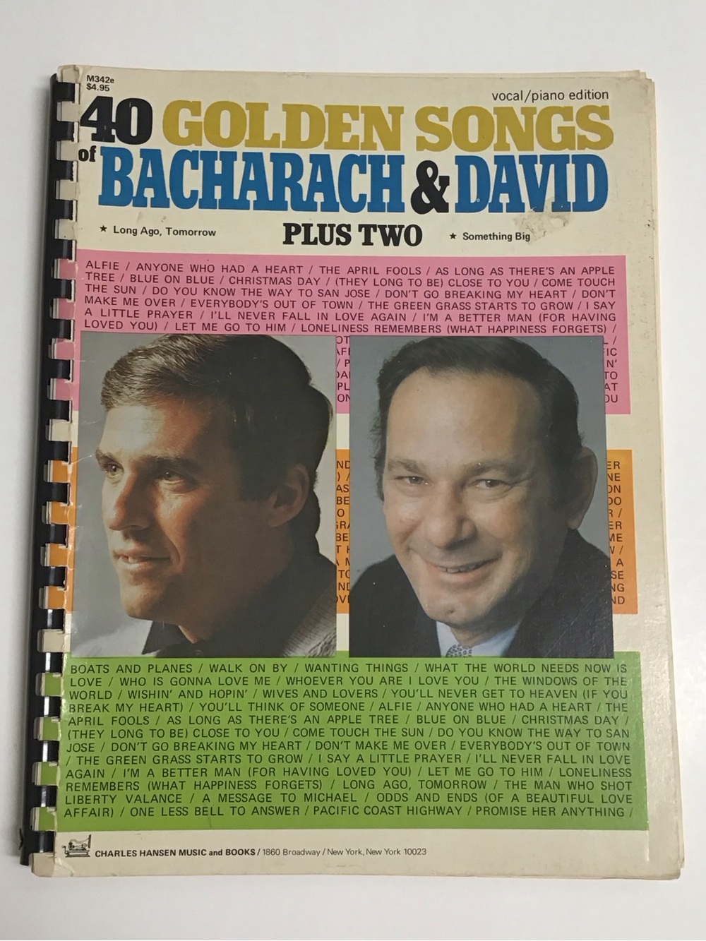 Burt Bacharach & Hal David 40 Golden Songs Piano Sheet Music Vocal Song Book